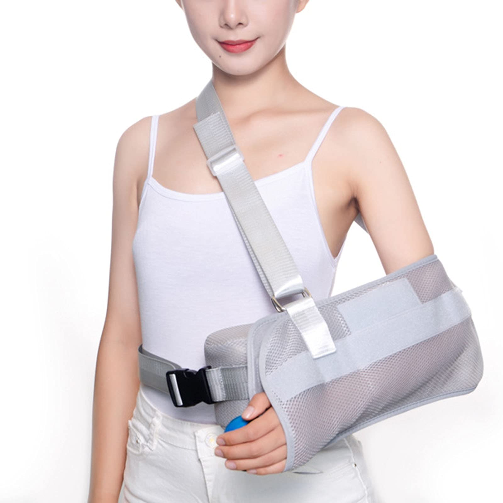 Eslinga De Brazo: Inmovilizador De Hombro Ajustable para Huesos Fracturados, Brazo, Codo, Muñeca, Hombro, Brazo Izquierdo Y Derecho,Gris