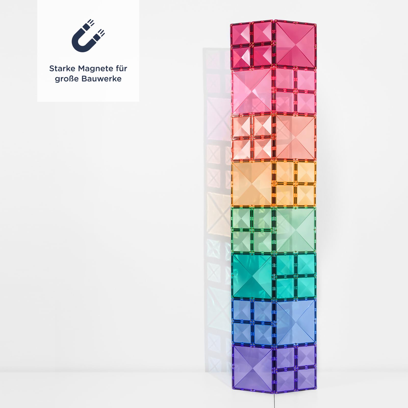 CONNETIX Magnetbausteine Pastell Quadrat Packen, 40 Stück