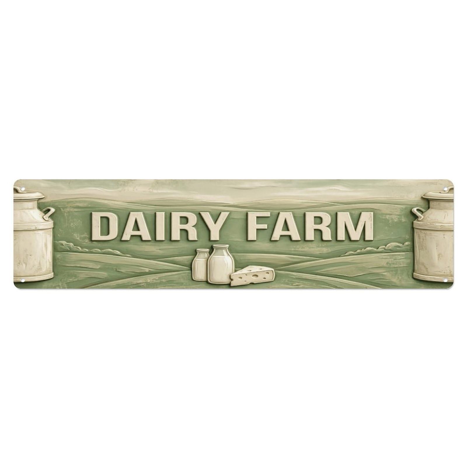 Olhnbad 4X16inch(10X40cm) Vintage Cottagecore Garden Dairy Farm Relief Metal Tin Sign
