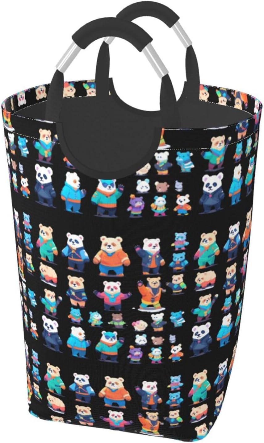 Pixel Bear Riot Foldable storage bag, 50L capacity, suitable for laundry room, dormitory bedroom, dirty clothes storage basket.