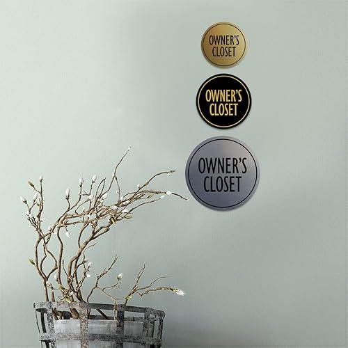 Miniatura 2 de Signs ByLITA Cartel de armario del propietario Circle (negrooro) - Pequeño