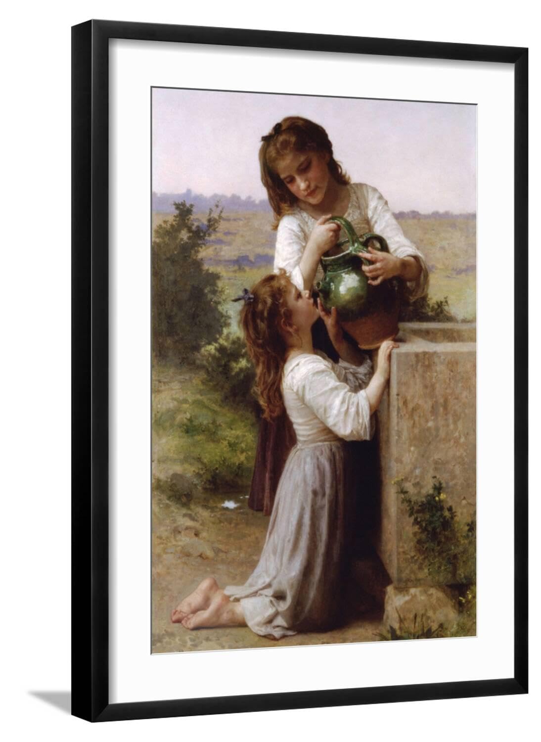 Amazon.com: ART.COM Wall Art Print At the Fountain on Black Frame
