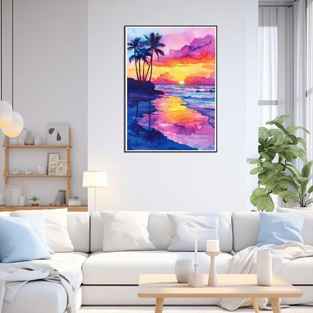 Zestawy artystyczne, pełne wiercenie dla dorosłych, Sunset Island, zestaw do malowania diamentami dla dzieci, DIY, pełne wiercenie, kryształ, haft, rzemiosło, poprawa umiejętności praktycznych dzieci