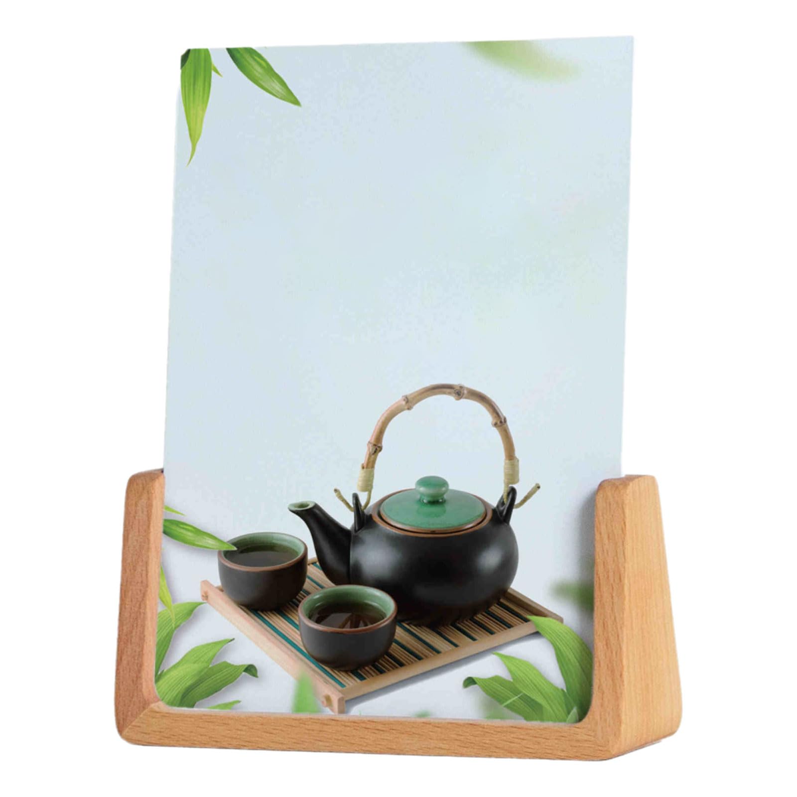 Double Sided Floating Photo Frame, Leaf Specimen Double Sided Transparent Wooden Photo Frame Brown 6-8inch Postcards Memorial(Brown Vertical,6-inch)