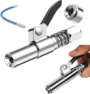 Grease Gun Coupler,Fast to Lock and Release Grease Gun,Grease Gun Tips Heavy Duty 1/8" NPT 12,000 PSI,Fits All Grease Gun Tips, Grease Gun Fitting Kit