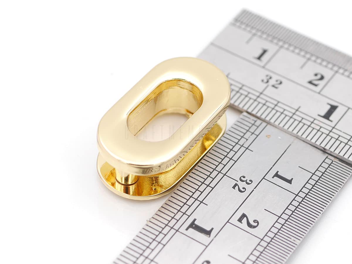 CRAFTMEMORE 1 Inch Twist Lock Oval Purse Turn Locks Bag Closure Purse Making Accessories 2 Pack SC37 (Brushed Brass)