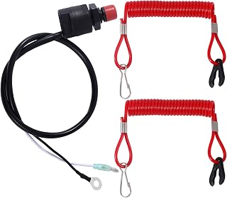 Universal Boat Outboard Lanyard Engine Motor Kill Urgent Stop Switch/Safety Lanyard Tether Cord 2 pcs Compatible with YamahaTohatsu Honda Outboard Motors, ATV Boat Bike