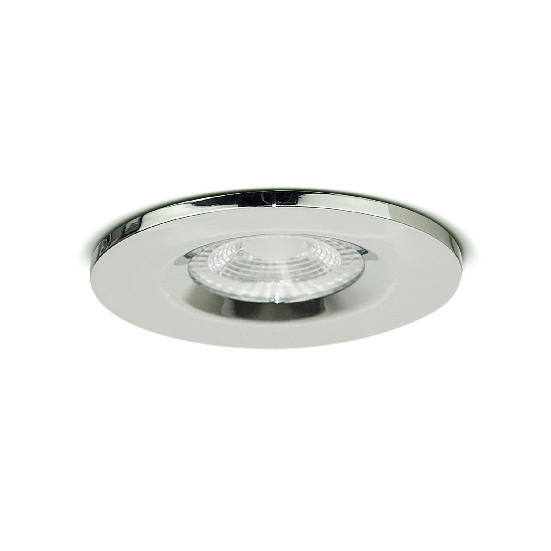 Luceco Fixed Fire Rated GU10 Downlight, Polished Chrome, 12.9x12.5x9.5 cm - Image 3