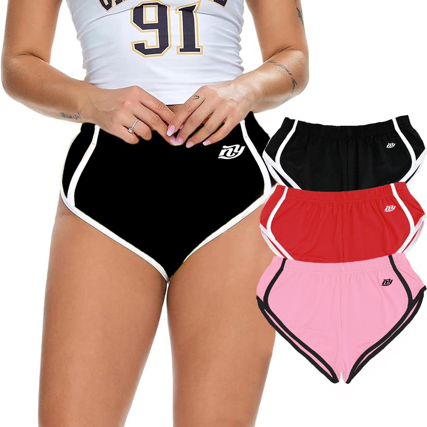 nicsy Women's Yoga Panties Booty Shorts Gym Workout Running Elastic Waist Hot Sexy Panty Stretchy Athletic Shorts-picture-56
