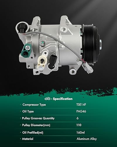 Miniatura 582 de SCITOO CO 10739C - Compresor de CA compatible con Honda Element 2.4L 2003 2004 2005 2006 2007 2008 2009 2010 2011