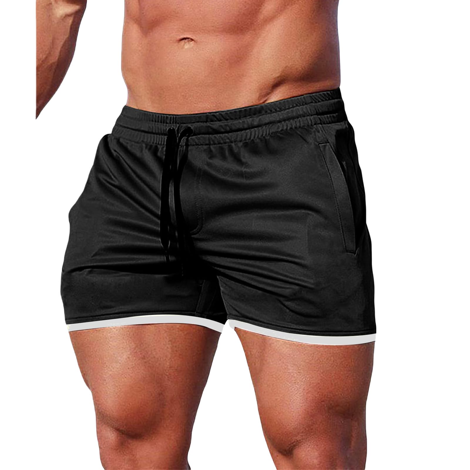 Mens Running Athletic Shorts Quick Dry Summer Fashion Muscle Workout Shorts Outdoor Gym Yoga Beach Pants with Pockets