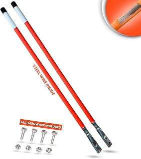 36" Length - Reflective, Universal, Unbreakable Orange Snow Plow Guide Markers- Steel Wire Inside (2)