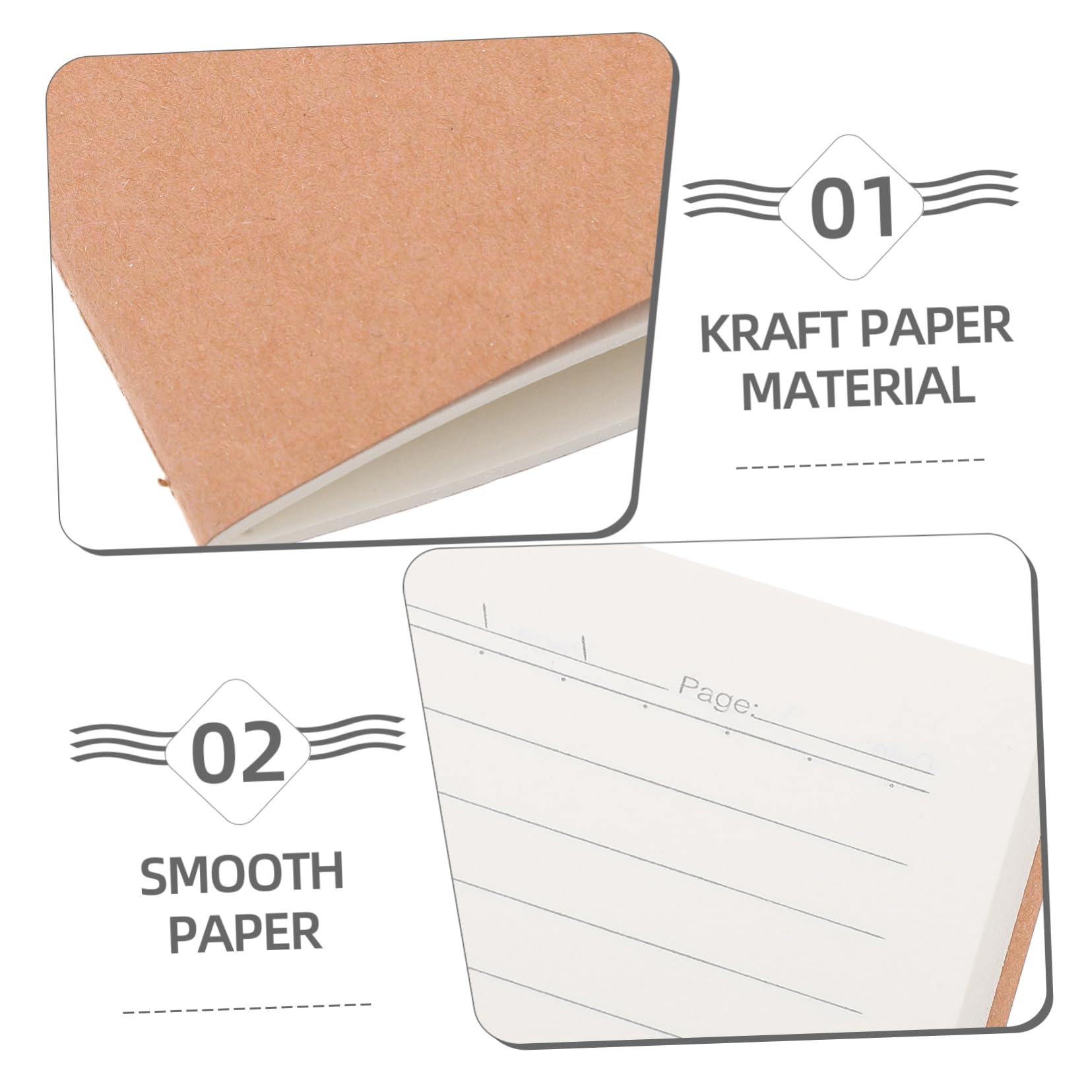 OSALADI Set 18 Pezzi Quadernetti Piccoli A5 in Carta Kraft 60 Pagine Quaderni Monocromo per Scrittura e Disegno Adatti per Ufficio e Schizzo Design Elegante