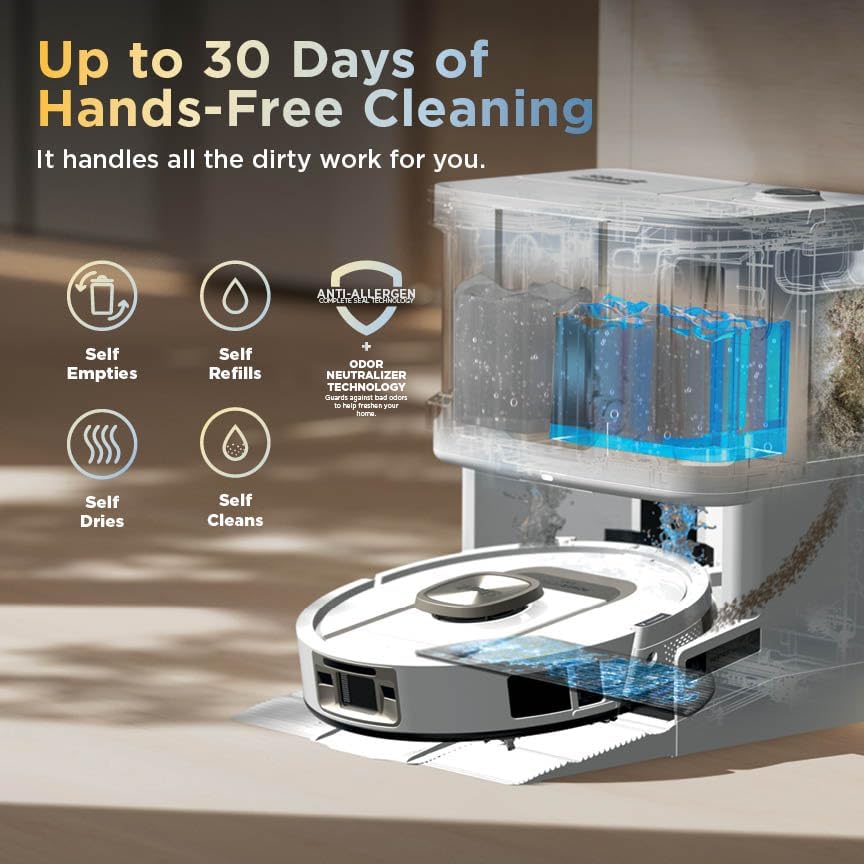 Shark Robot Vacuum & Mop Combo Power Detect Therma Charged NeverTouch Pro AV2900XE