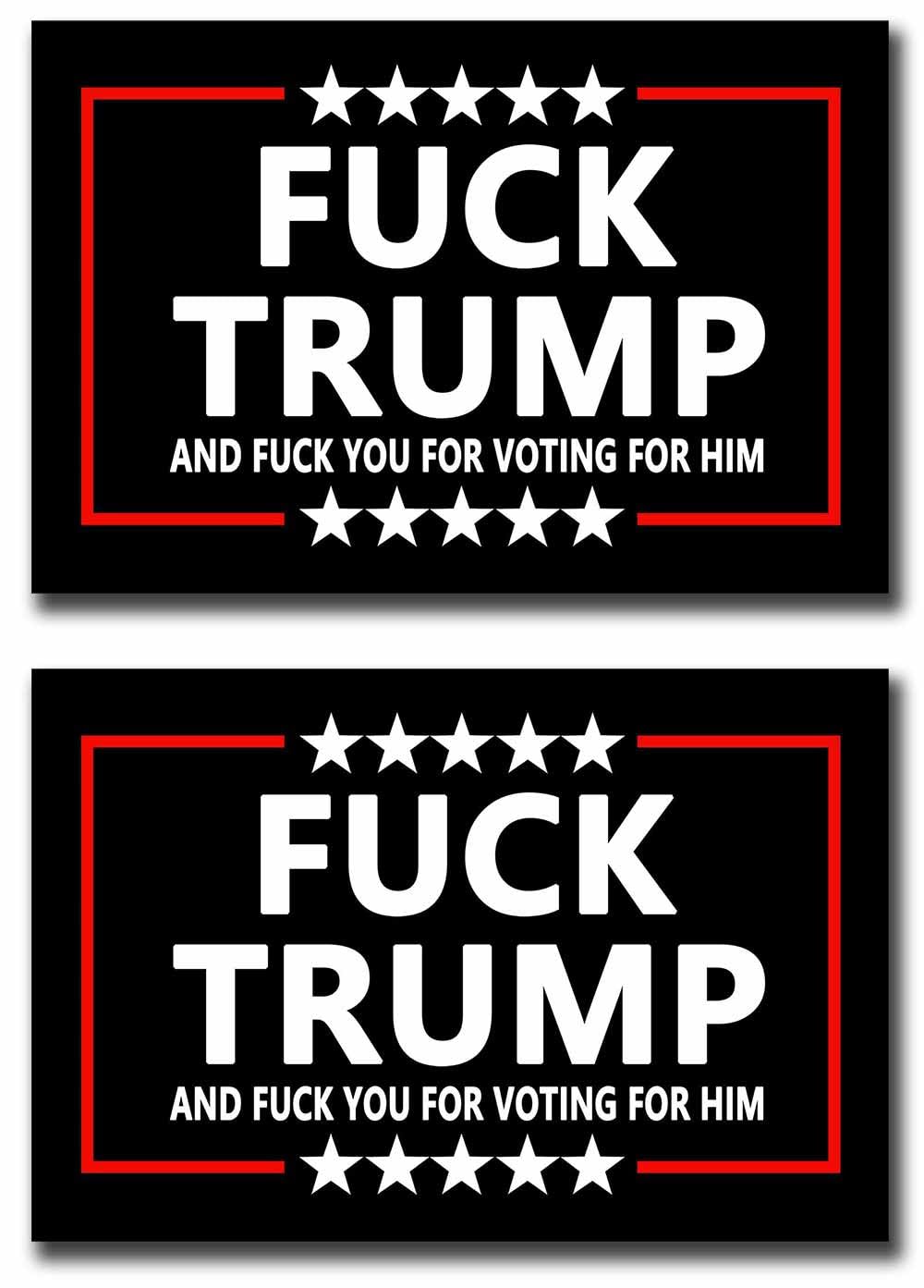 2 Pack Fuck Trump and Fuck You for Voting for Him Anti Trump Car Magnet Auto Truck Fridge Magnetic Decal Bumper Magnet