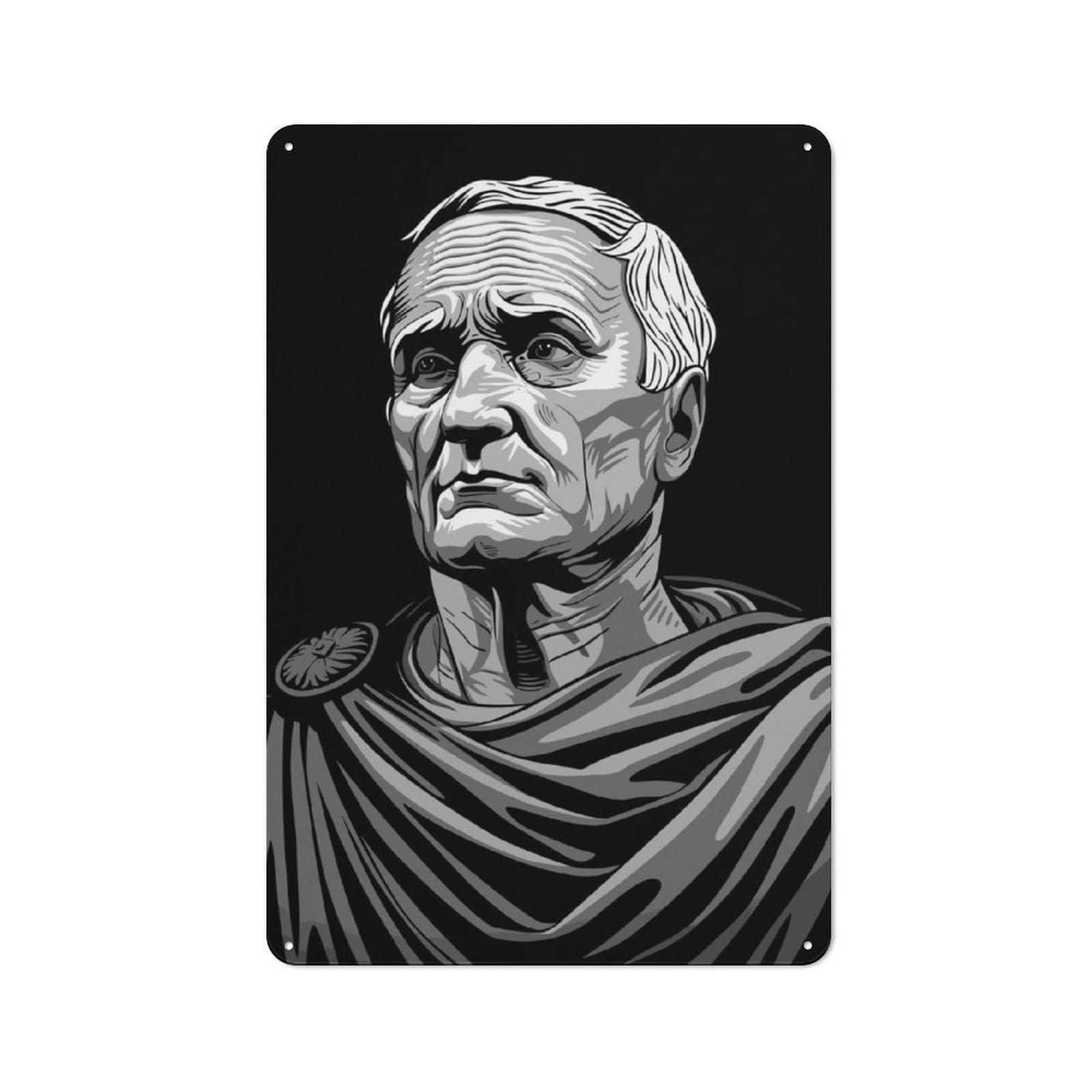 Junmoney Cicero Roman Emperor Tin Wall Plaque 30X20cm With For Studio Or Craft Room, For Metal Sign Collectors, For Kitchen And Home Bar Decor