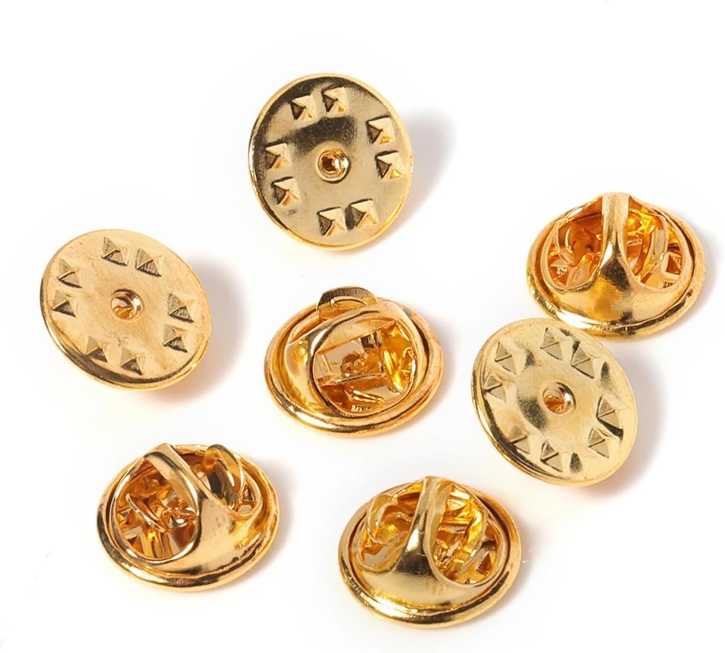 Versatile Metal/Rubber Pins Back 320pcs Brooch Buckle Button Clasps for Needlework Butterflies Cap DIY Jewelry Accessories(Gold)