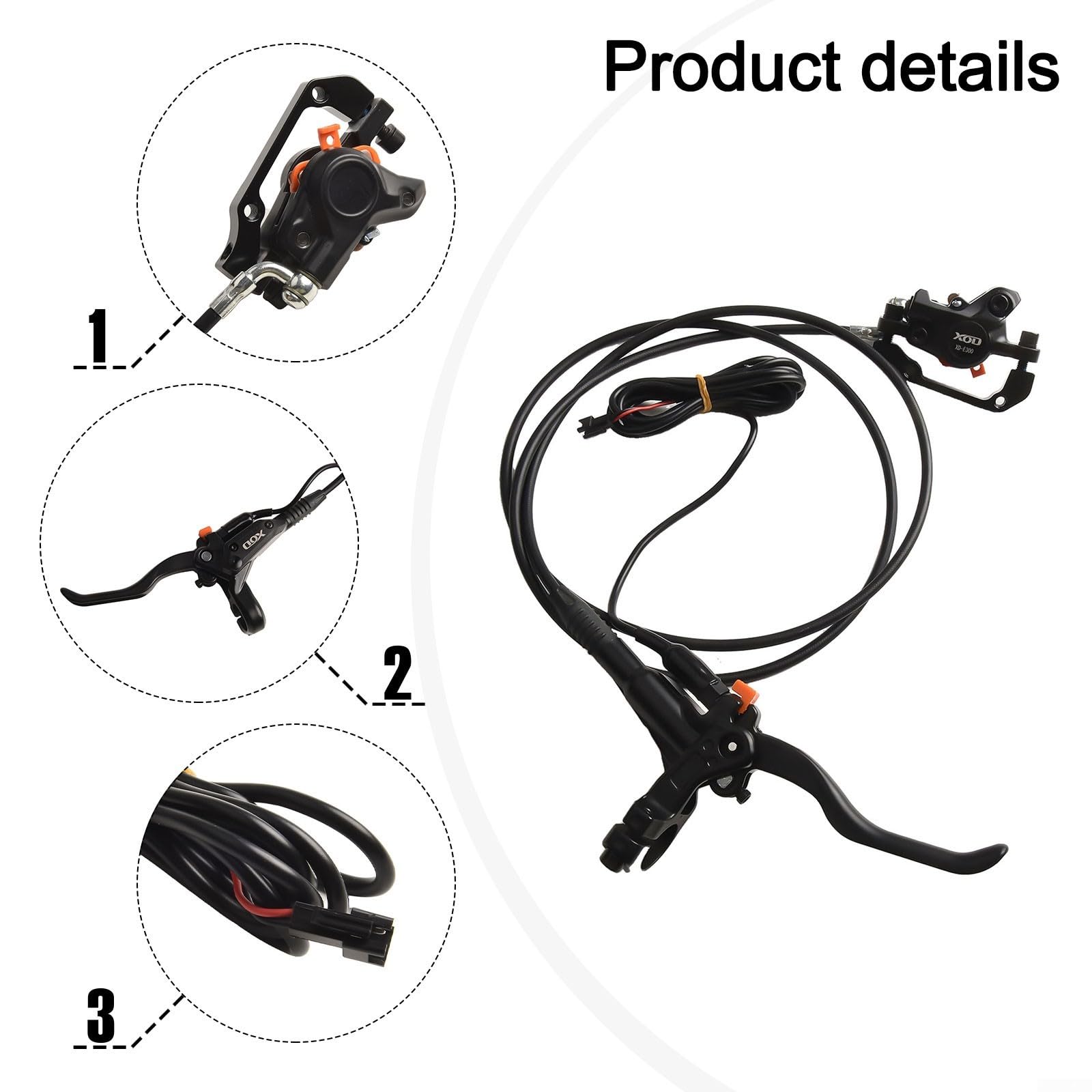 Sistema frenante idraulico per bici elettriche con cambio elettrico e pratico (posteriore sinistro)