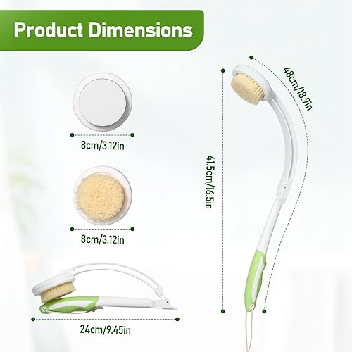 Miniatura 7 de Fanwer Aplicador de loción 3 en 1 para espalda, para personas mayores y para la espalda, cepillo de baño para ducha para hombres y mujeres con mango