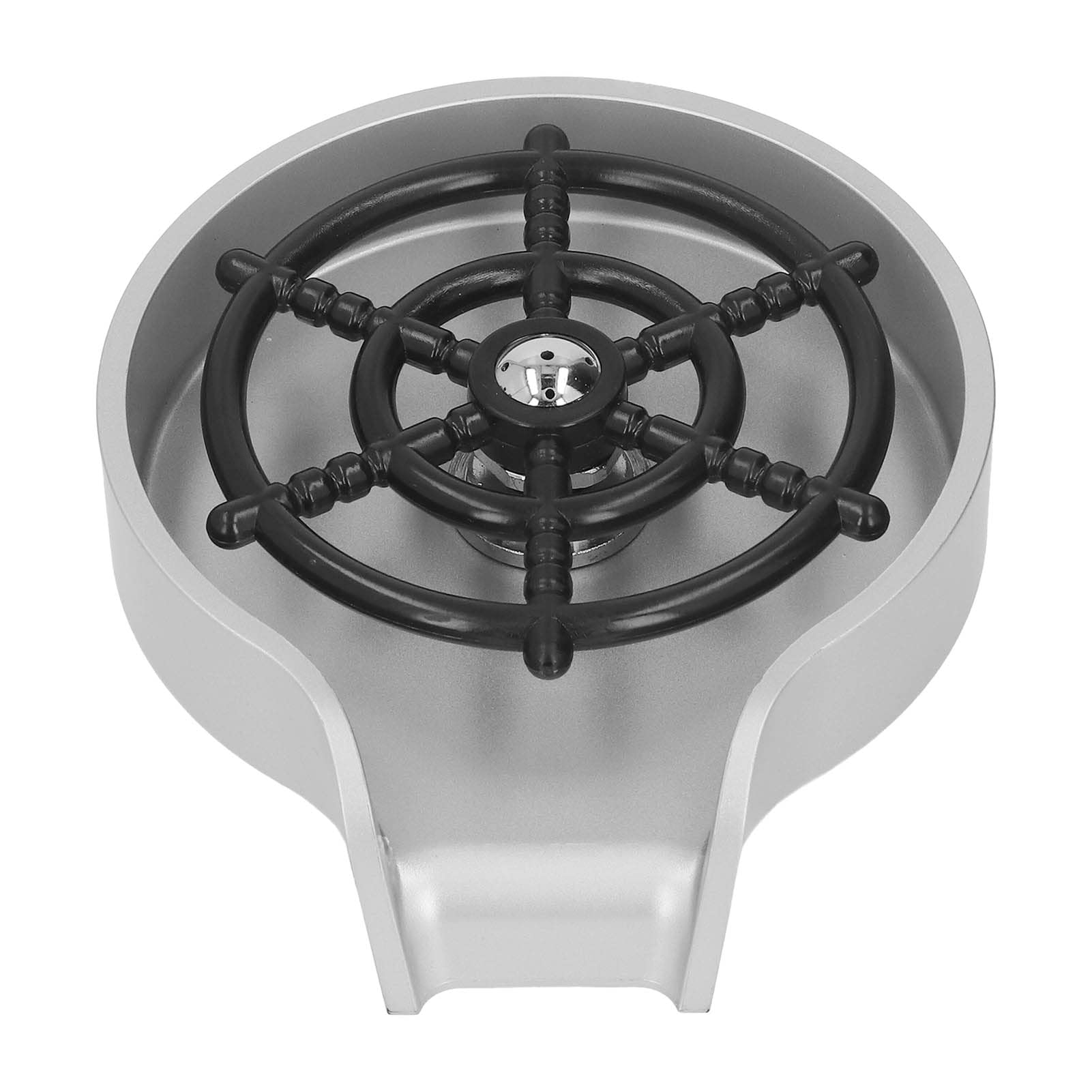 High Pressure Automatic Glass Rinser, Bar Sink Cup Washer, Kitchen Bottle Cleaner with ABS Base, Stainless Steel for Home and Commercial Use (Silver)