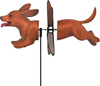 Premier Kites Petite Spinner Dachshund – Whimsical Wind Spinner for Yard & Garden, Durable Weather-Resistant Fabric, Easy to Assemble, Outdoor Decor for Patios, Lawns, & Fairy Lovers