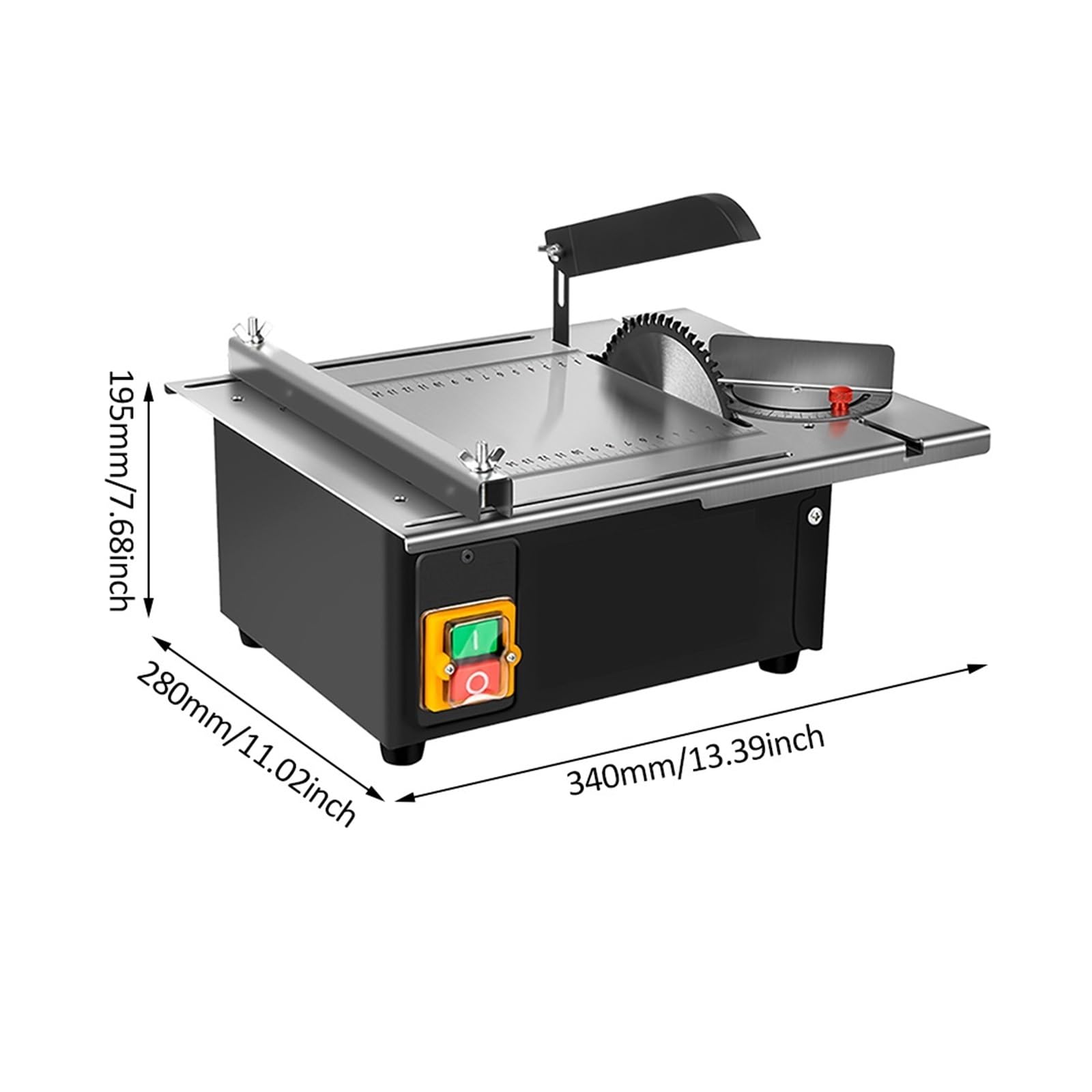 Mini Piła Stołowa 2500W 340 * 280mm Piła Stołowa Do Obróbki Drewna Blat Ze Stali Nierdzewnej Z Linijką Kątową I Regulowanym Podkładem Precyzyjne CięCie