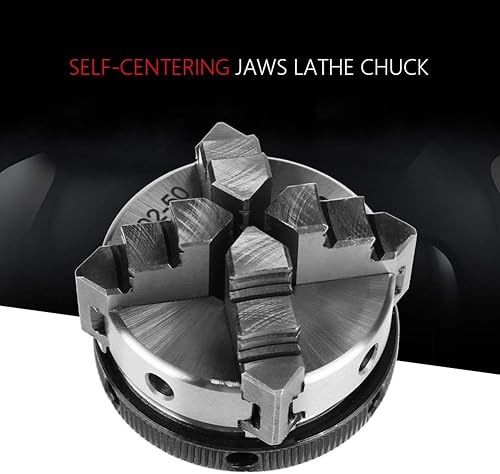 Miniatura 4 de Mini torno de 4 mandíbulas de 1.969 in, sujeción autocentrante reversible, montaje de rosca M14, torno manual para carpintería, mandril compacto con