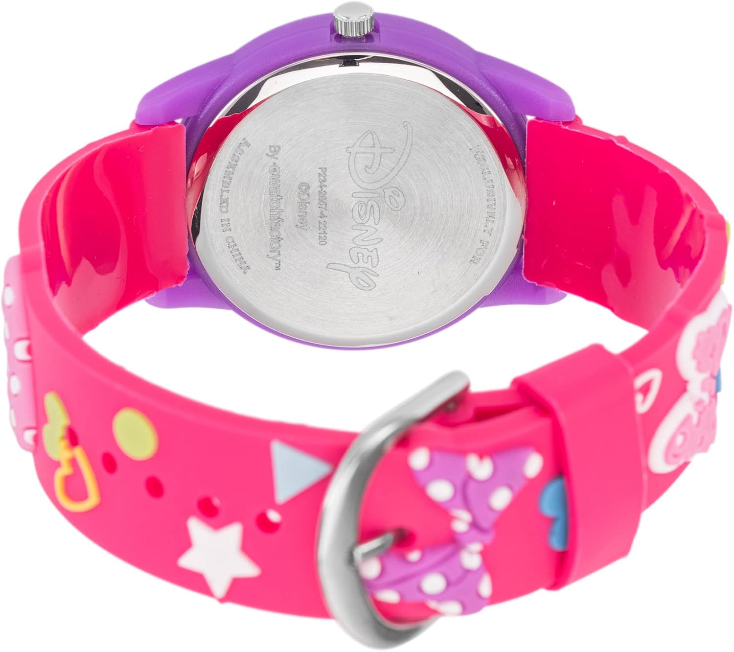 Disney Minnie Mouse Watch for Girls – Perfect Minnie Watch for Toddlers & Young Girls Learning to Tell Time – Cute Watches Kids 3-5 with White Bezel, Easy-Read Dial & Adjustable Nylon Strap
