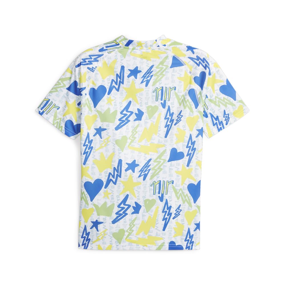 Puma Camiseta de fútbol Neymar Jr Ins. para hombre, material 100% reciclado, ajuste regular, estampado gráfico completo