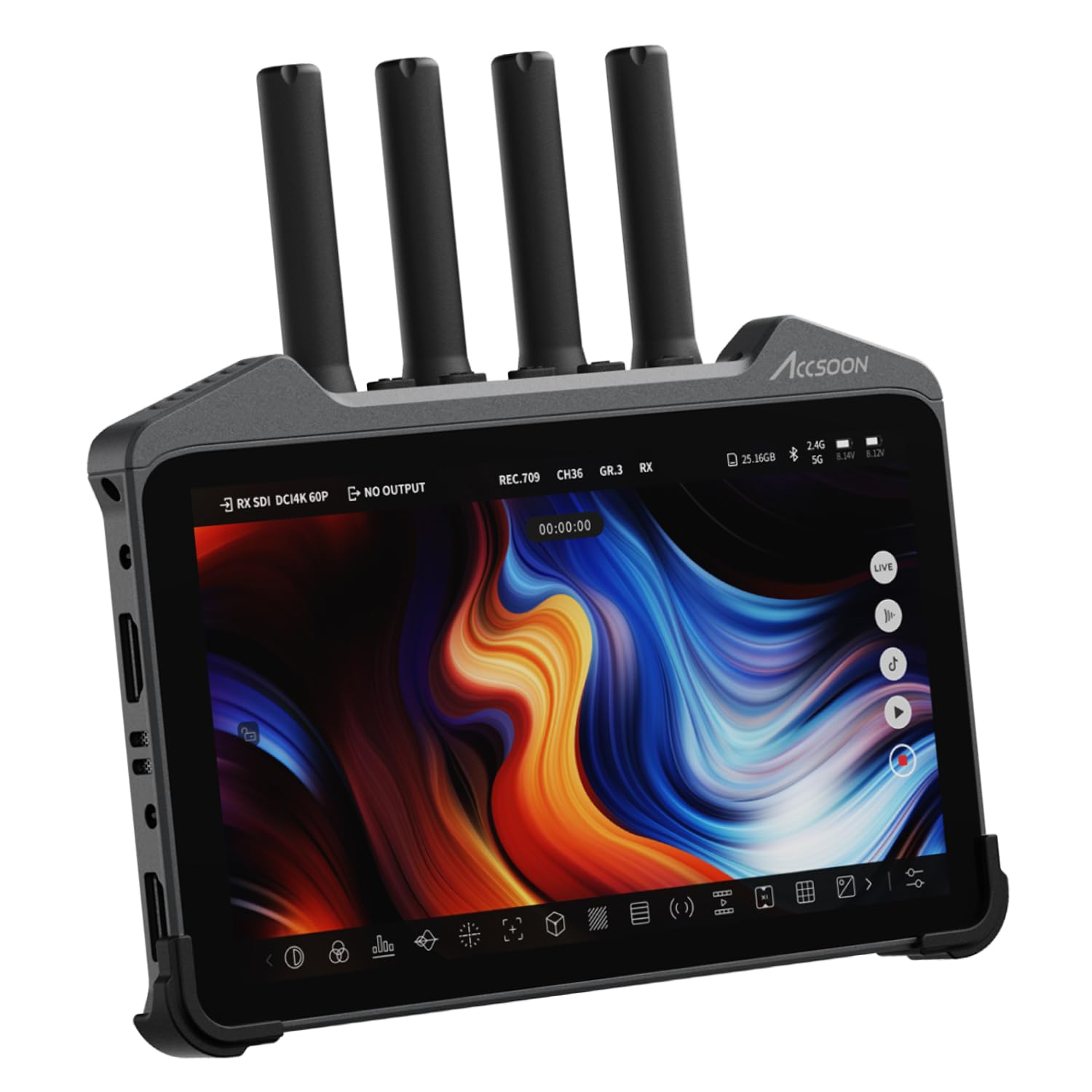 Accsoon Cineview M7 Pro 4K60 - Monitor da 7 pollici, display da campo senza fili con ingresso e uscita HDMI SD, trasmissione doppia banda, 1000 Nit, Live Stream, LUT-Box
