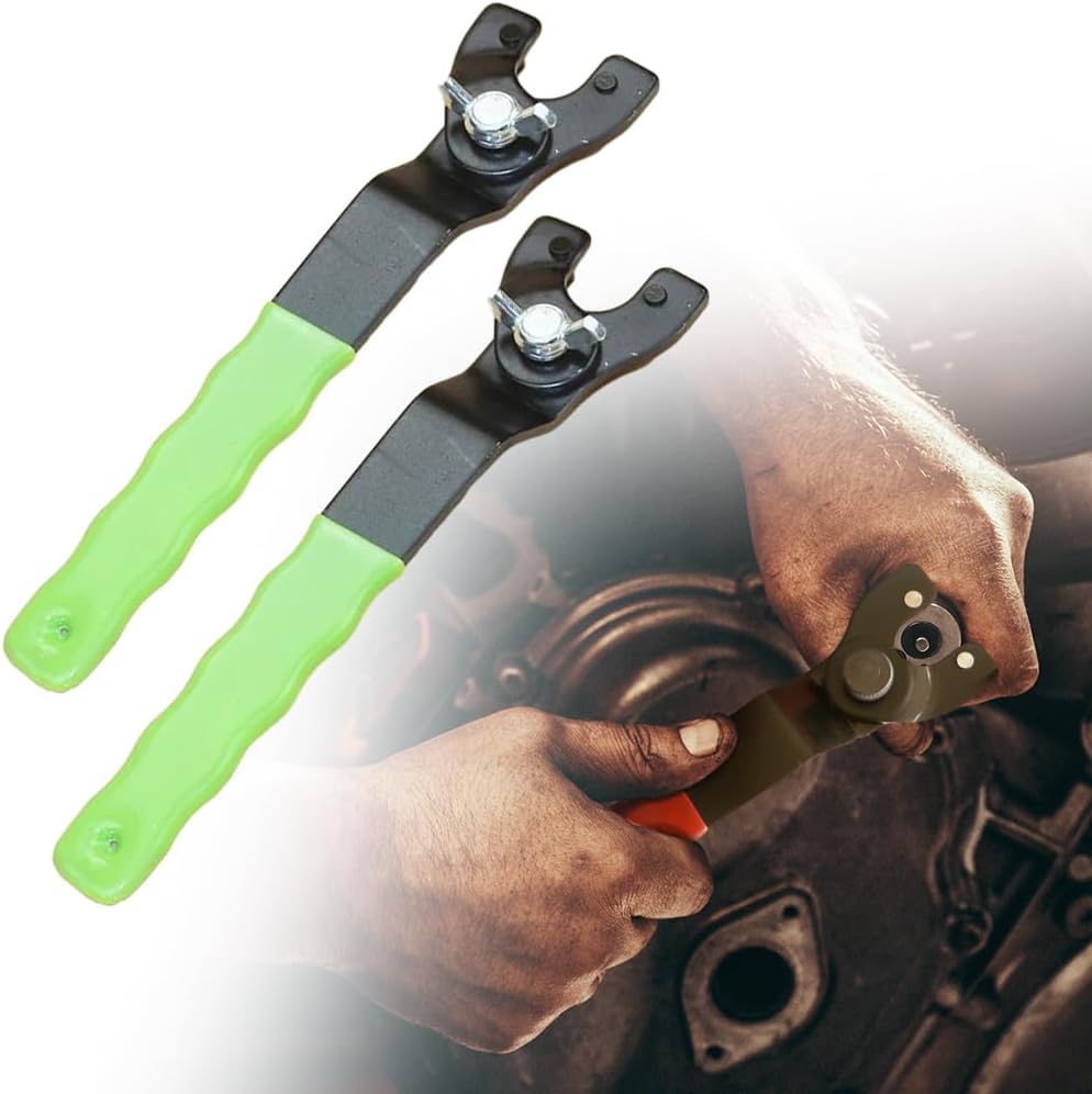Drkicsy 2PCS Angle Grinder Wrench Thickened Disassembly Tool Adjustable, Lock-nut Grinder Wrench Adjustable Grinder Wrench Locknut Wrench Grinder Tool, Angle Grinder Socket Wrench Pin Wrench (Blue)