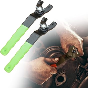 Drkicsy 2PCS Angle Grinder Wrench Thickened Disassembly Tool Adjustable, Lock-nut Grinder Wrench Adjustable Grinder Wrench Locknut Wrench Grinder Tool, Angle Grinder Socket Wrench Pin Wrench Green