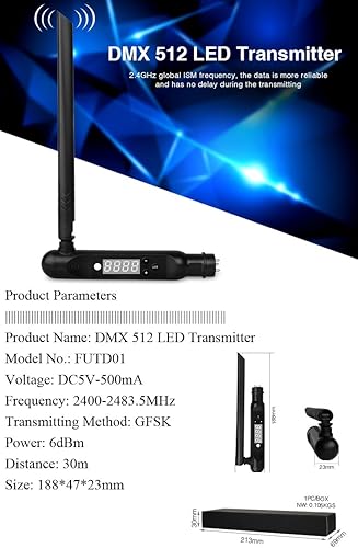 Miniatura 8 de LGIDTECH Bombilla LED DMX512 Miboxer 9W RGB+CCT cambio de color y temperatura de color ajustable, funciona con panel de consola DMX512 a través del