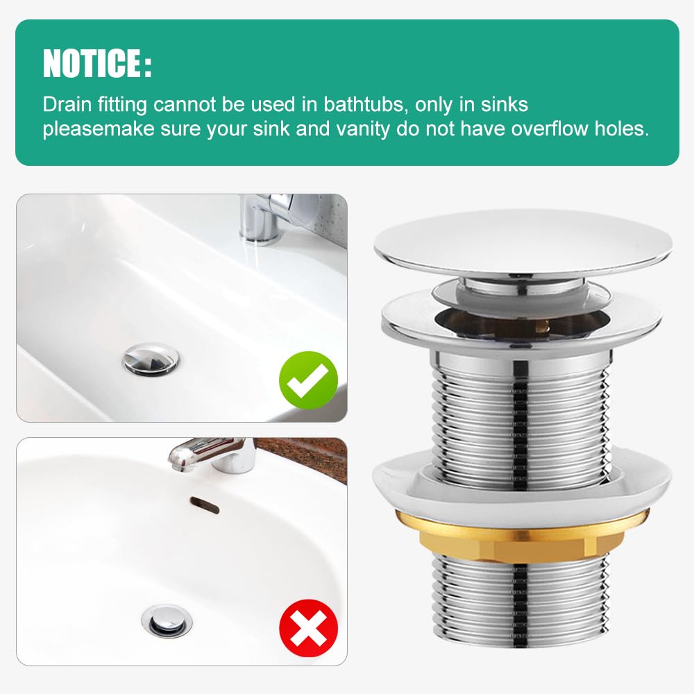 Desagüe de lavabo de acero inoxidable sin rebosadero