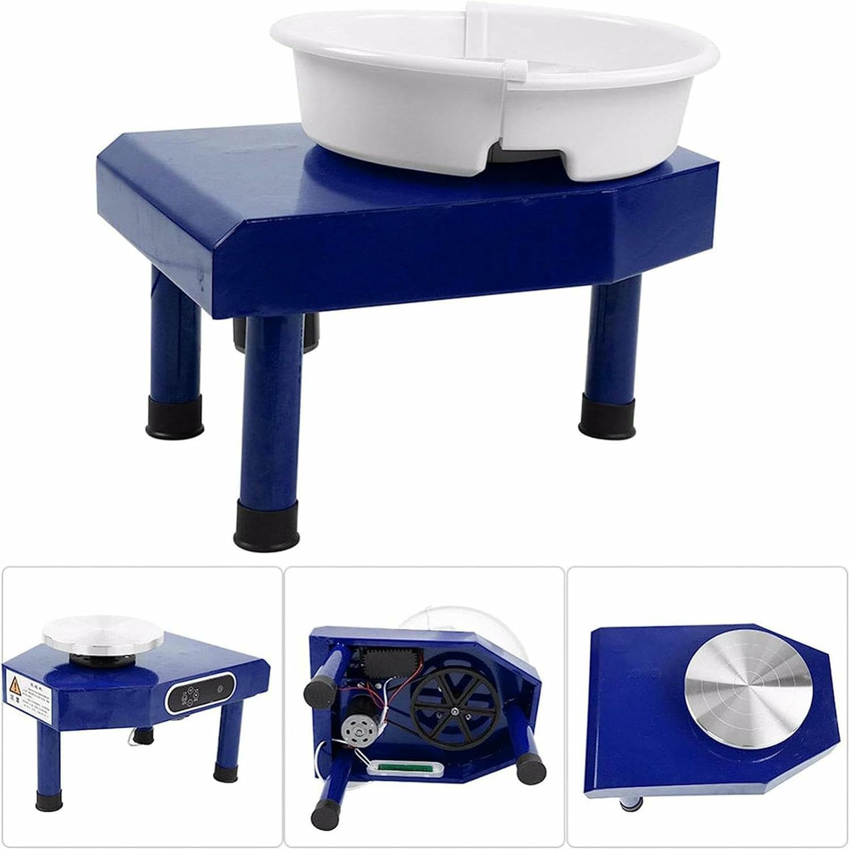 Máquina de torno de cerámica eléctrica, kit de modelado de arcilla con base de ABS extraíble y placa de cerámica, herramientas manuales de bricolaje, regalos para que los niños aprendan a trabajar