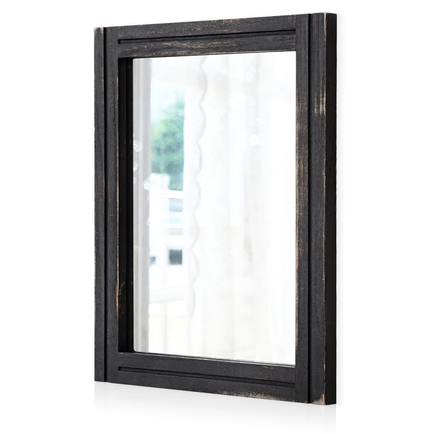 AAZZKANG Wall Mounted Mirror Small Rectangular Retro Mirrors with Wood Frame for Bedroom Living Room Bathroom Entryway