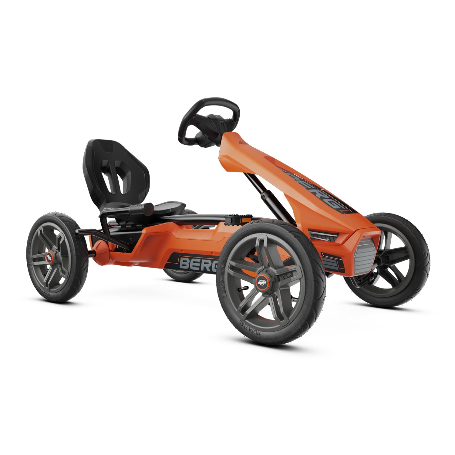 BERG Rally NRG Orange | Gokart für Kinder ab 4 Jahre | Pedal-Gokart | Tretfahrzeug mit verstellbarem Sitz | Robustes Kinderfahrzeug für draußen