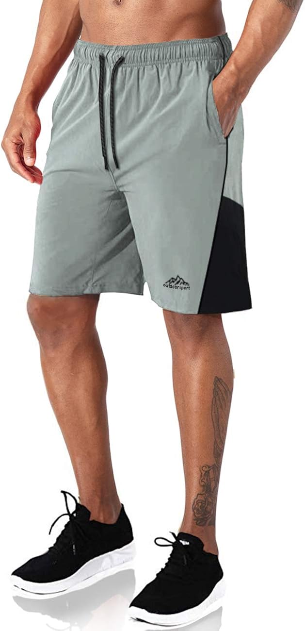 MAGCOMSEN Men's Gym Workout Shorts with Pockets Mesh Liner Quick Dry Running Shorts for Jogging, Hiking