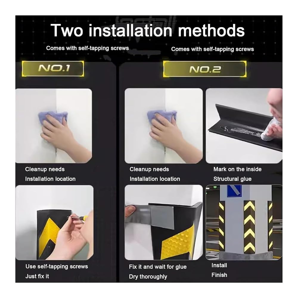 Ochraniacze narożników ściennych, Narożnik ścienny gumowy, narożnik odblaskowy z gumową krawędzią, od Damage Wall Padding Reflective(8pcs)
