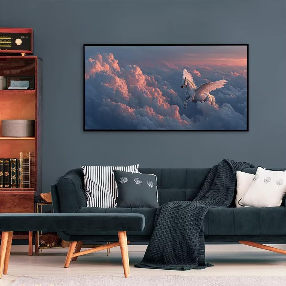 Zestawy artystyczne z motywem konia, diamentowe skrzydło, dla dorosłych, 5D, DIY, kryształowe zestawy artystyczne, dla dorosłych, pełne wiercenie według numerów, 61 x 122 cm, haft krzyżykowy