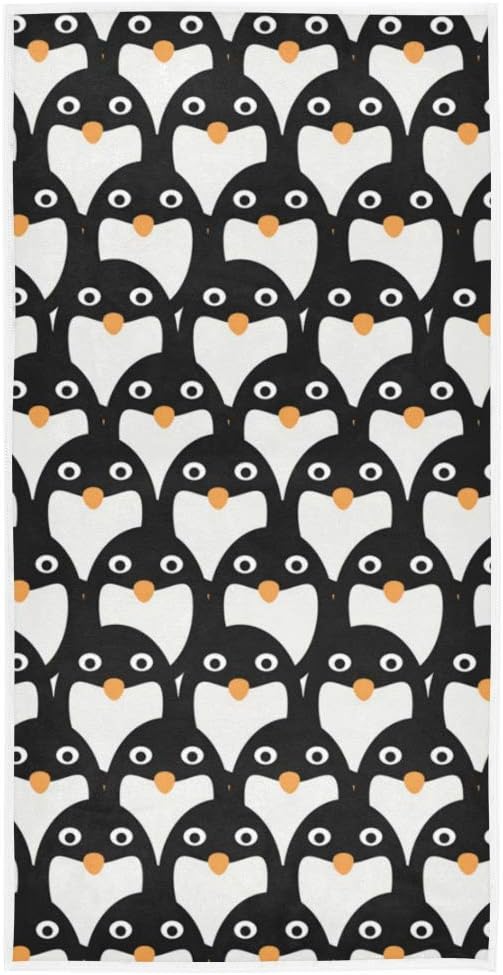 senya Penguins Group Hand Towel Ultra Soft Luxury Towels for Bathroom 30"x15"