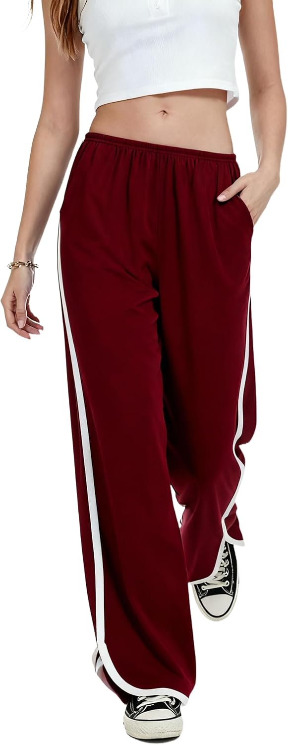Cievsna Dolphin Shaped Cuff Curved Split Wide Leg Pants just $ at Amazon
