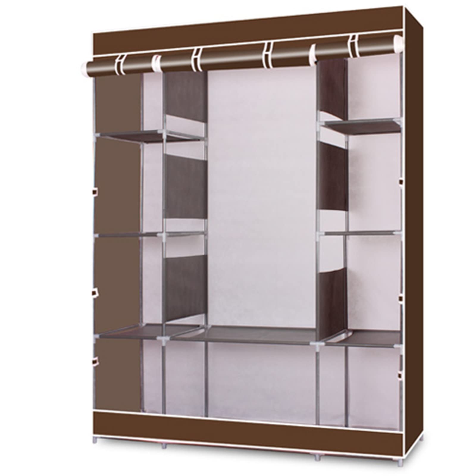 JASOYA 4-Layer 10 Lattices Non-Woven Fabric Wardrobe Coffee for Living Room,Bedroom,Entrance