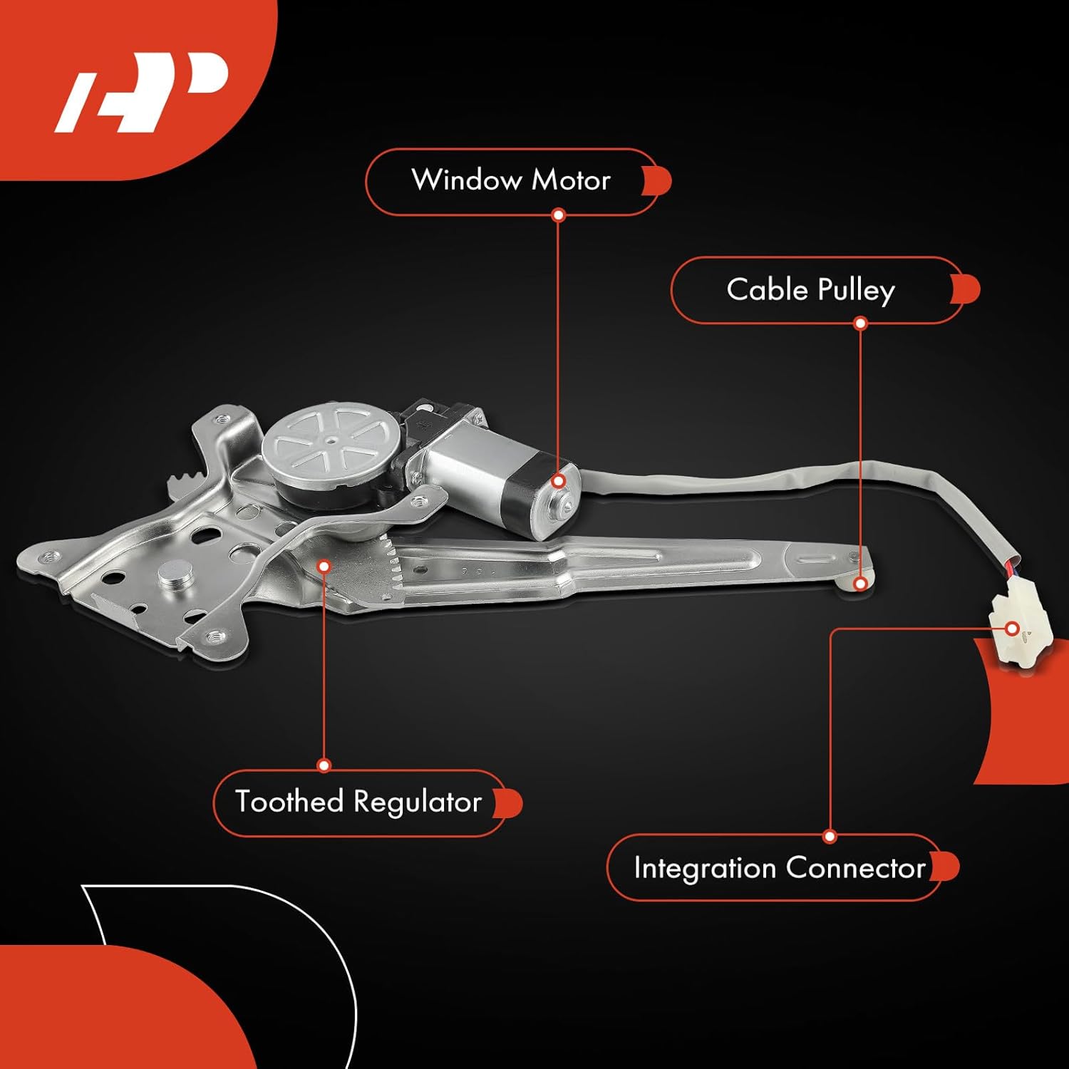 A-Premium Electric Power Window Regulator with Motor Compatible with Pontiac Vibe 2003-2008 Wagon, Rear Left Driver Side