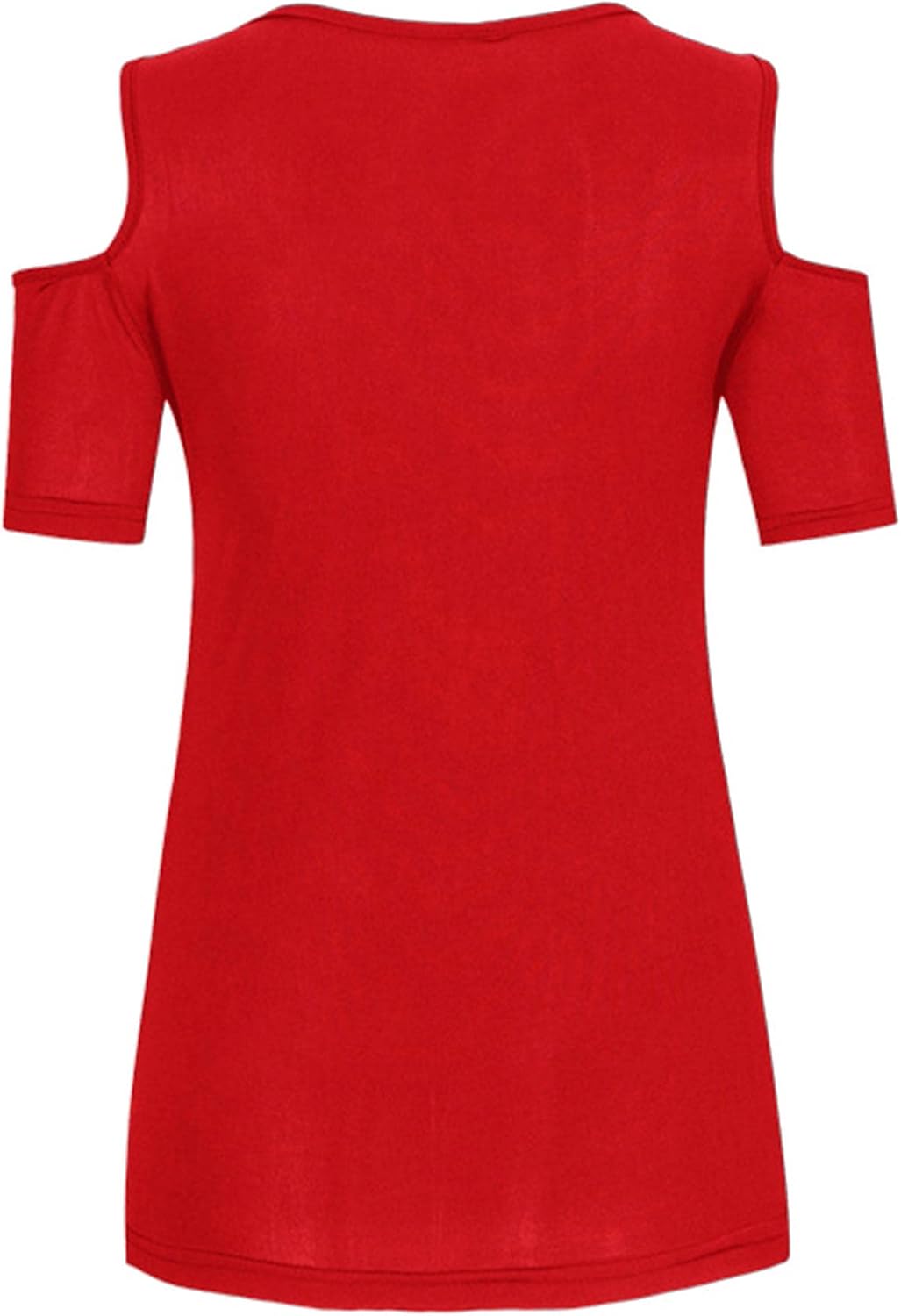 SEMATOMALA Women's Cold Shoulder Sexy Lace Up V Neck Short Sleeve Tee Shirts Tops Clubwear Plus Size - Image 5