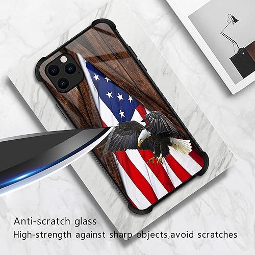 Miniatura 2 de DJSOK Funda compatible con iPhone 11 Pro Max, funda de bandera estadounidense de águila para iPhone 11 Pro Max, fundas para hombres y niñas, a