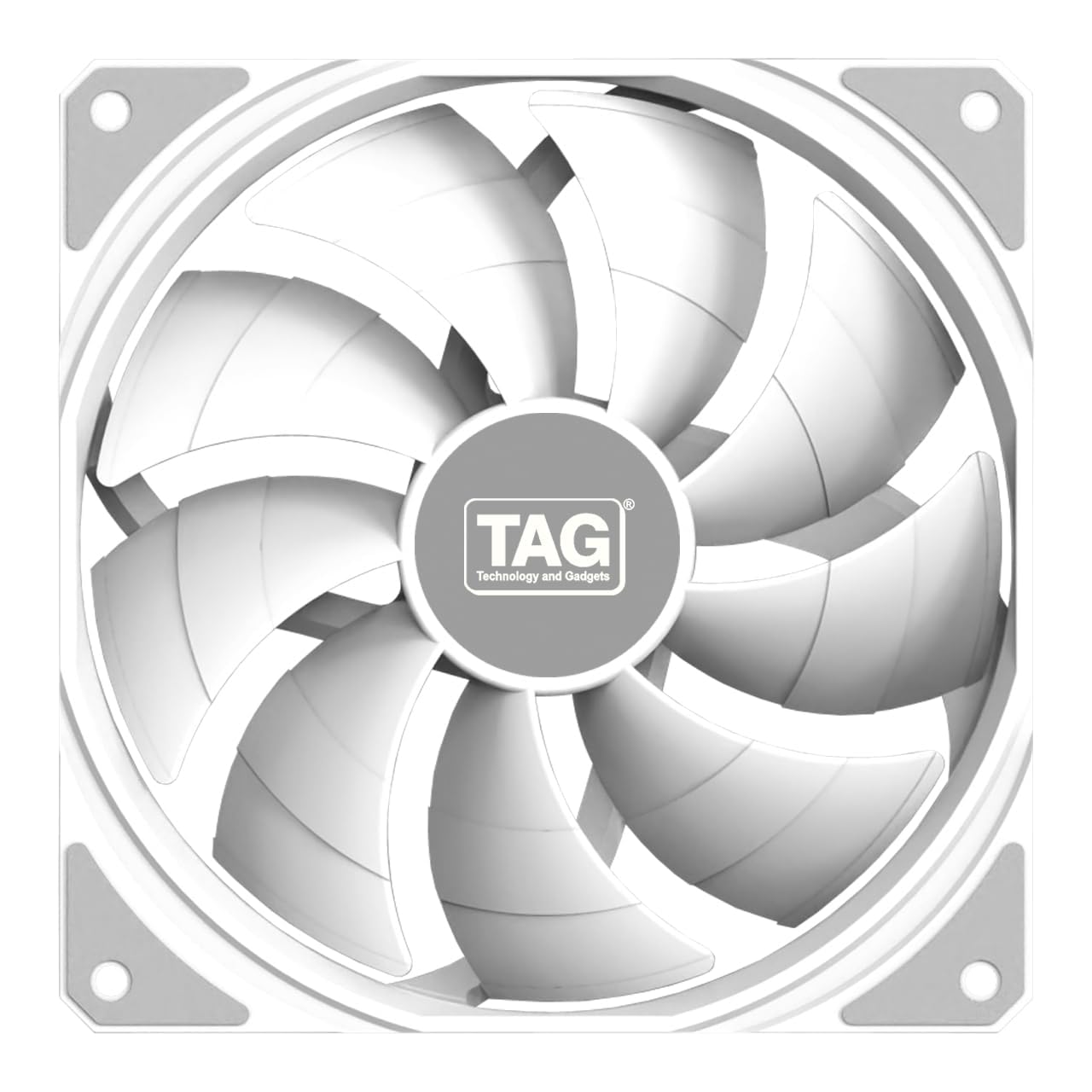 TAG Windforce 120 PC Case Fan with 120mm Cooling Fan | 1800 RPM High Fan Speed | 78.5 CFM Airflow | High Performance Fan | 36.8 dBA Noise | Hyadraulic Bearing | 4 Pin PWM Connector (White)