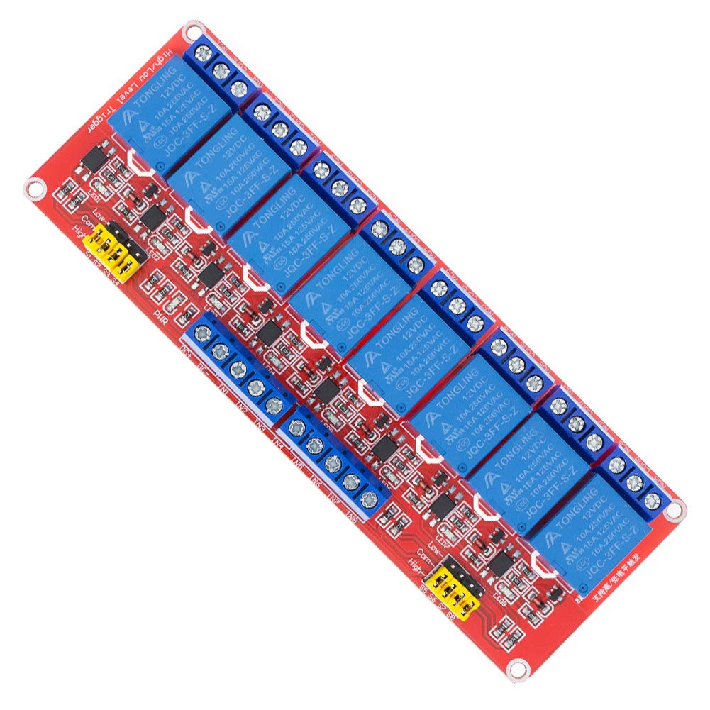 ANMBEST Relay Module with Optocoupler High/Low Level Trigger for Arduino (12, 12V Relay 8 Channel)