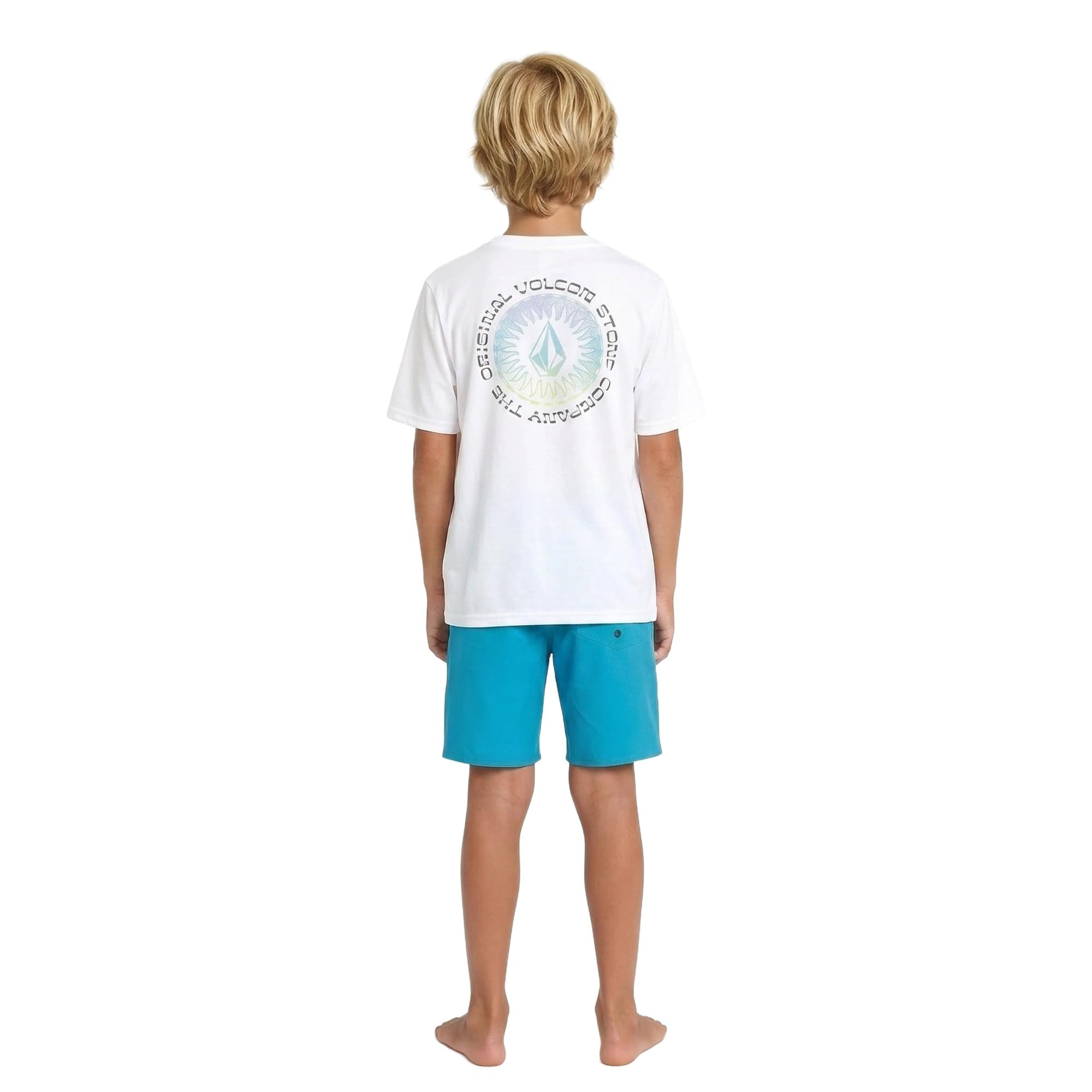 Volcom Kurzärmeliges Rashguard-Sonnenshirt für Jungen, LSF 50+, UV-Sonnenschutz, Badeoberteil für große Jungen