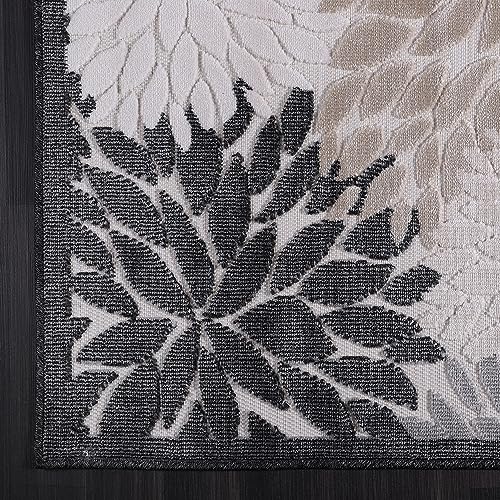 Camilson Indoor/Outdoor Rug, Orange 5’3”X7’ Floral Exotic Tropical Area Rugs For Indoor And Outdoor Patios, Easy-Cleaning Non-Shedding Living Room, Garden And Kitchen Washable Outside Carpet (5X7) #TOP4